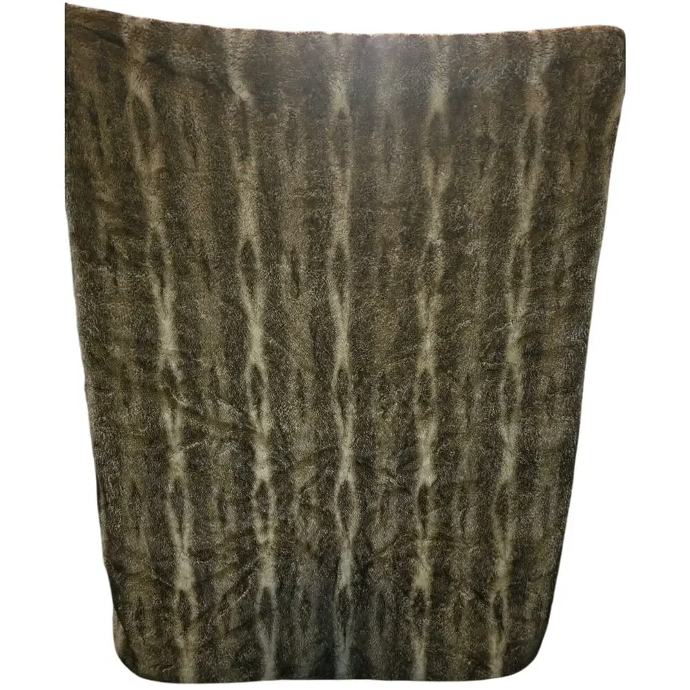 RARE Pottery Barn Blanket Faux Fur Caramel Ombre 80